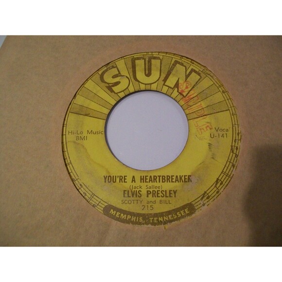 Elvis Presley - Milkcow Blues Boogie (1955) Sun 215 U-140 • 1st ed. SAMPLE Promo - Picture 4 of 5